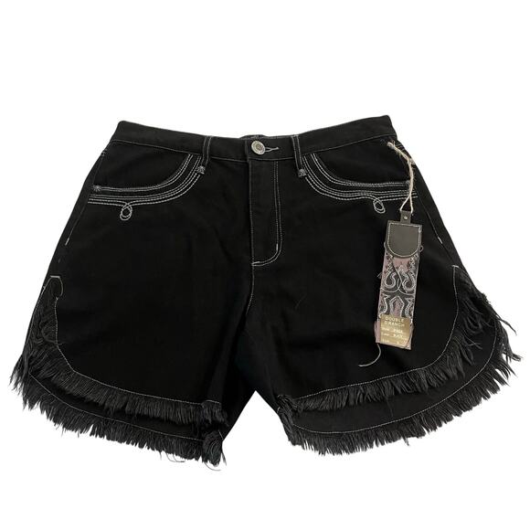NWT Double D‎ Ranch Black Shorts Western Boho Size 6 - Picture 1 of 9